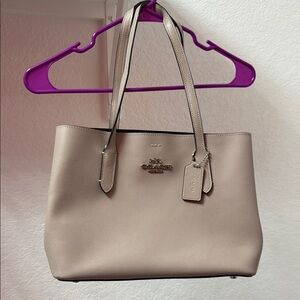 Coach Tan Structured Tote Bag with Double Straps